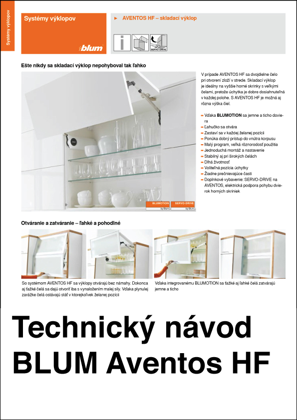 Technick nvod BLUM Aventos HF