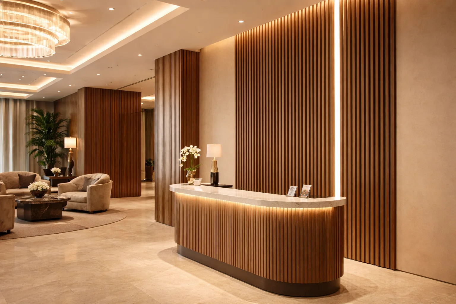 Dreven� lamely na stene s vertik�lnym LED osvetlen�m � minimalistick� modern� dizajn