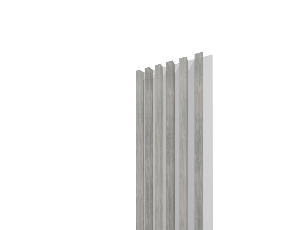 Lamelový panel 3D PLUS 2650x300 mm / lamely - betón / podklad - biela matná