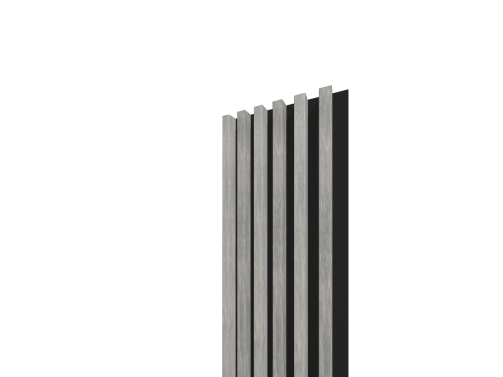 Lamelový panel 3D PLUS 2650x300 mm / lamely – betón / podklad - čierna matná