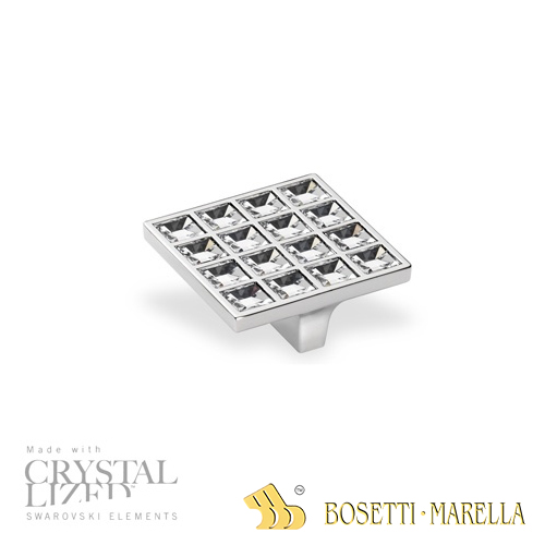 Úchytka knobka Bosetti Marella SELENA SWAROVSKI / lesklý nikel / 52 x 52 mm
