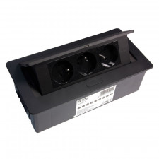 Výklopná zásuvka GTV SOFT / 3x zásuvka / čierna matná / AE-PBSC3GU-20