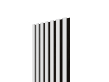 Lamelov panel 3D 2650x300 mm / lamely - biela matn / podklad  ierny akustick filc