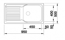 Nerezov drez Blanco TIPO XL 6 s - schma