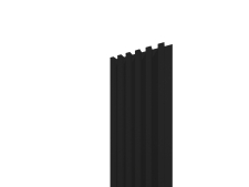 Lamelový panel 3D PLUS 2650x300 mm / lamely - čierna matná / podklad – čierny akustický filc