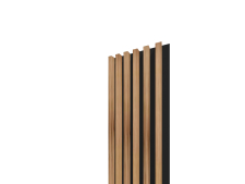 Lamelový panel 3D PLUS 2650x300 mm / lamely - dub jesenný / podklad - čierna matná