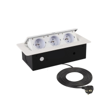 Zásuvka výklopná KOMBI / 3x zásuvka / biela matná