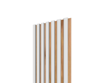 Lamelový panel 3D 2650x300 mm / lamely - biela matná / podklad – dub jesenný
