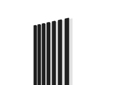Lamelový panel 3D 2650x300 mm / lamely - čierna matná / podklad - biela matná