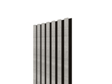 Lamelový panel 3D 2650x300 mm / lamely – betón / podklad – čierny akustický filc
