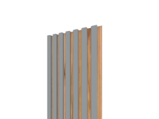Lamelový panel 3D 2650x300 mm / lamely - sivá matná / podklad –   dub jesenný