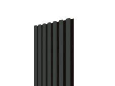 Lamelový panel 3D 2650x300 mm / lamely - antracit / podklad – čierny akustický filc