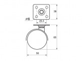 Nábytkové koliesko otočné s platničkou fí 50 mm s platničkou čierne