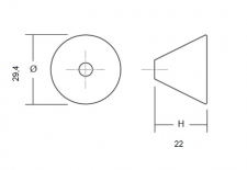 chytka knobka CONIC WOOD - schma