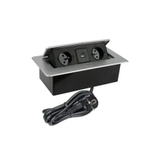 Zásuvka výklopná KOMBI / 2x zásuvka + USB A + C / hliník