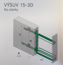 Výsuvný kôš na utierky - schéma