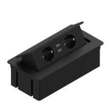 REJS Zsuvka vklopn ELEKTRIMA / 2x zsuvka + 2x USB / ierna matn / TR19.0014.08.061