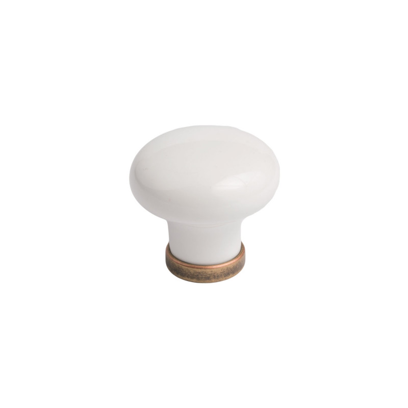 Úchytka knobka Bosetti Marella ALA / staromosadz biely porcelán / priemer 30 mm