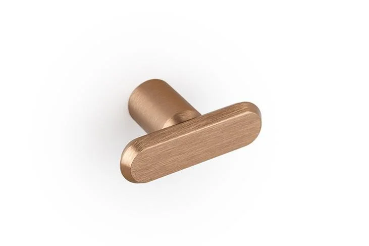 Úchytka knobka Viefe FASE T / brúsená mosadz cava / 52 mm