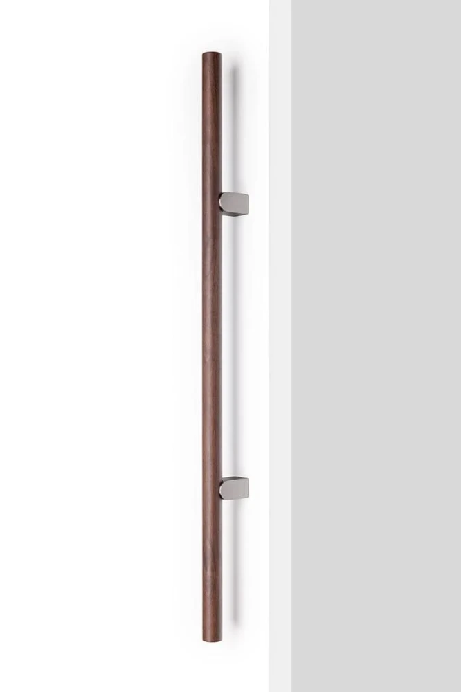 Úchytka Viefe KUMO WOOD BIG BBS – obojstranná / orech + vzhľad nerezovej ocele / 610 mm