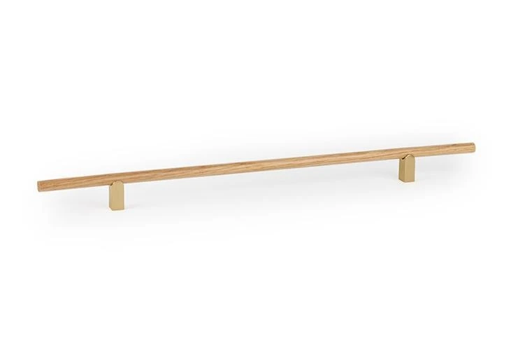 Úchytka Viefe KUMO WOOD / dub + lakovaná brúsená mosadz / 480 mm