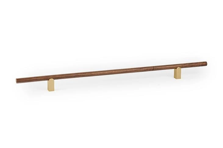 Úchytka Viefe KUMO WOOD / orech + lakovaná brúsená mosadz / 480 mm